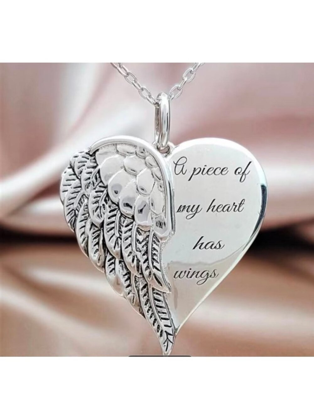 Silver-tone heart pendant necklace
